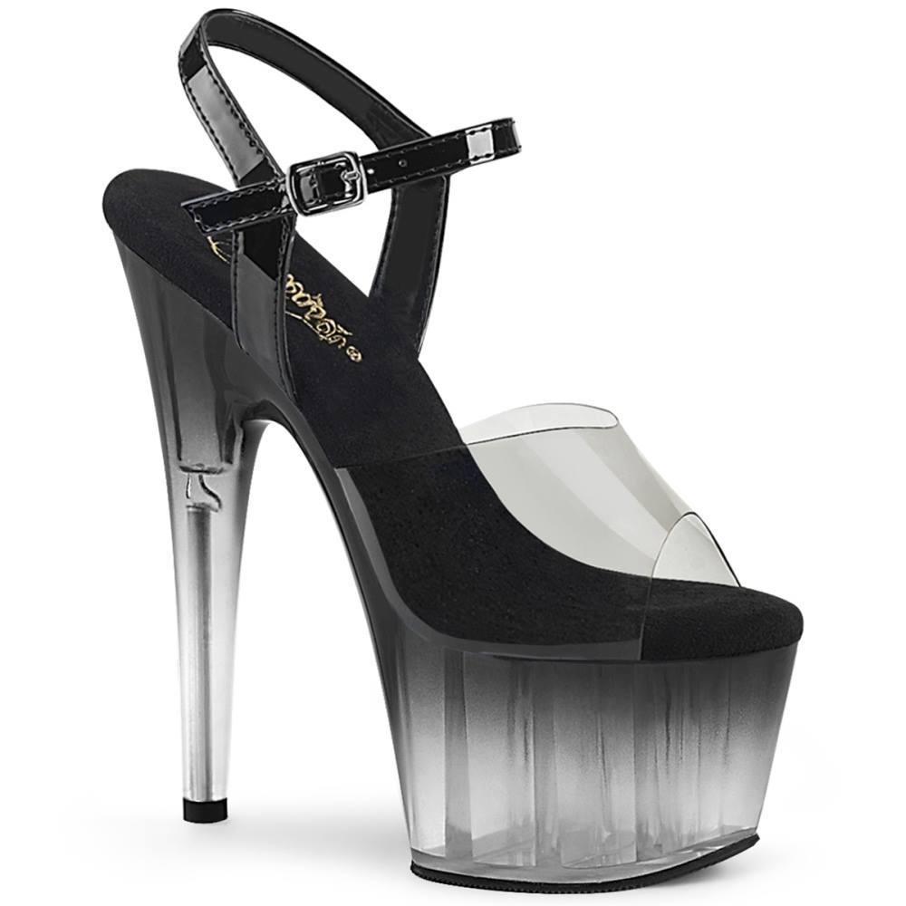 Pleaser - ADORE708T2 Ankle strap sandal, Pole dance shoes - Pole dance shoes - Black/Transparent Product image